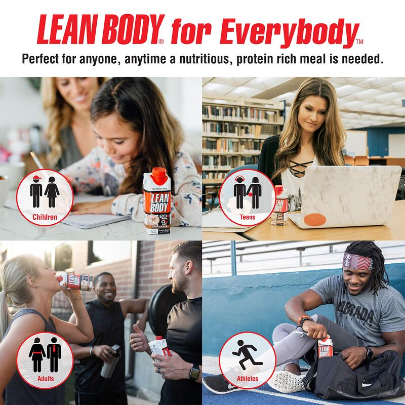Lean Body Ready-to-Drink Cookies and Cream Protein Shake, 40g Protein, Whey Blend, 0 Sugar, Gluten Free, 22 Vitamins & Minerals, Pack of 12.
